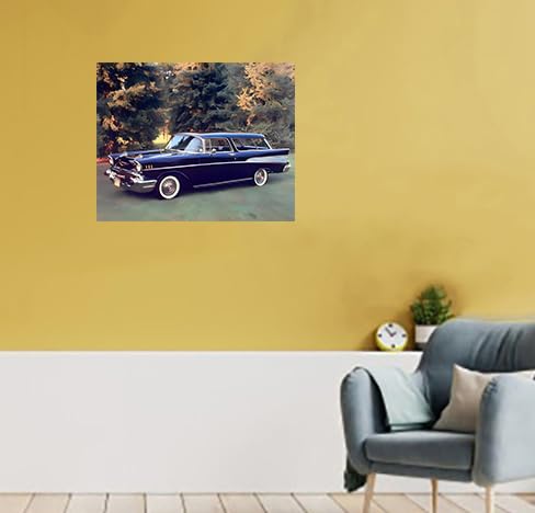 the Armchair 1957 パネルアート　ヴィンテージ　キャンバスアート Amazon.com: Impact Posters Gallery 1957 Chevy Nomad Vintage Bel